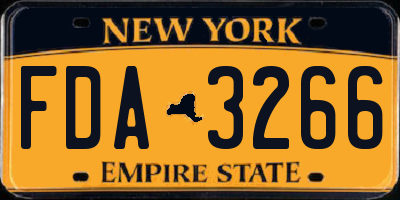 NY license plate FDA3266
