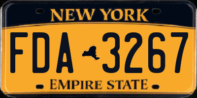 NY license plate FDA3267