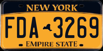 NY license plate FDA3269