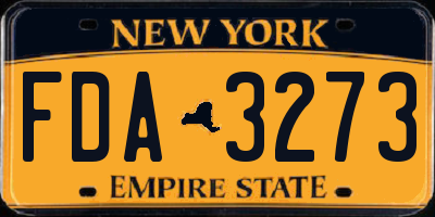 NY license plate FDA3273