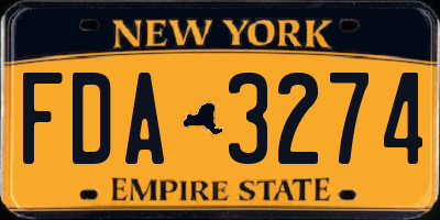 NY license plate FDA3274