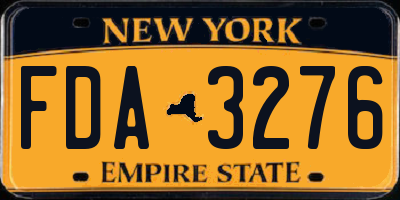 NY license plate FDA3276