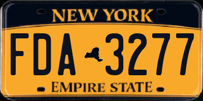 NY license plate FDA3277