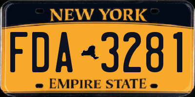NY license plate FDA3281