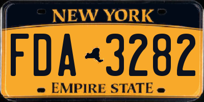 NY license plate FDA3282