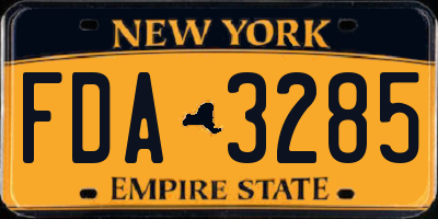 NY license plate FDA3285
