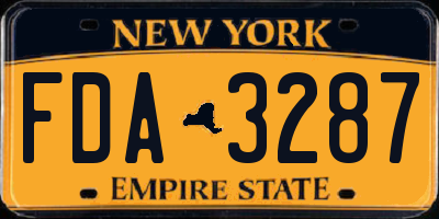 NY license plate FDA3287
