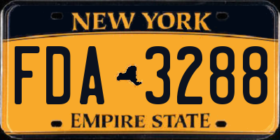 NY license plate FDA3288