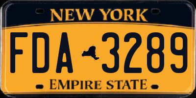 NY license plate FDA3289
