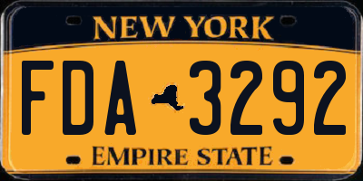NY license plate FDA3292