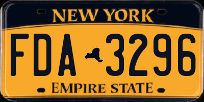 NY license plate FDA3296