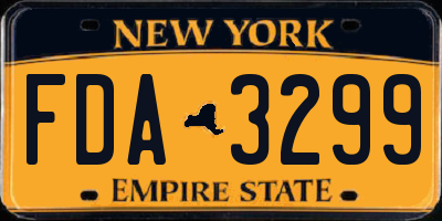 NY license plate FDA3299