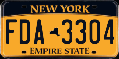 NY license plate FDA3304
