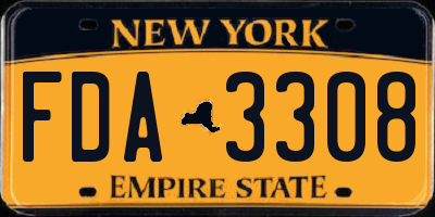 NY license plate FDA3308