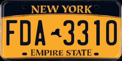 NY license plate FDA3310