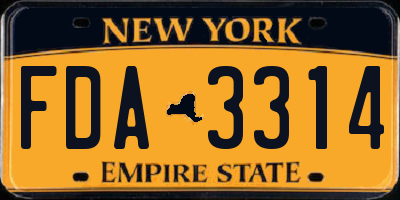 NY license plate FDA3314
