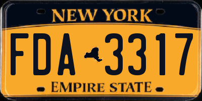 NY license plate FDA3317