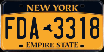 NY license plate FDA3318