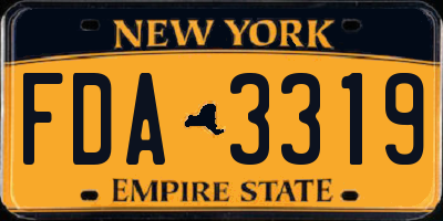 NY license plate FDA3319