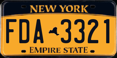 NY license plate FDA3321