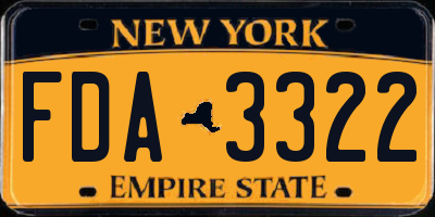 NY license plate FDA3322
