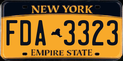 NY license plate FDA3323