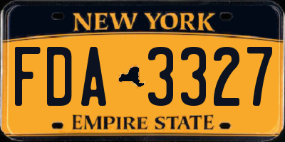 NY license plate FDA3327