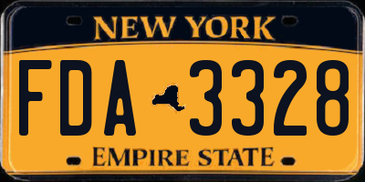 NY license plate FDA3328
