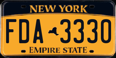 NY license plate FDA3330