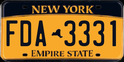 NY license plate FDA3331