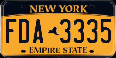 NY license plate FDA3335