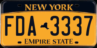 NY license plate FDA3337