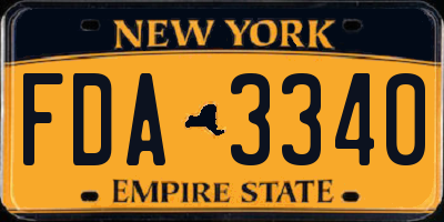 NY license plate FDA3340