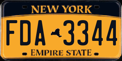 NY license plate FDA3344