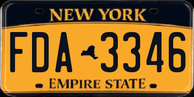 NY license plate FDA3346