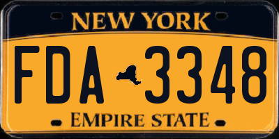 NY license plate FDA3348
