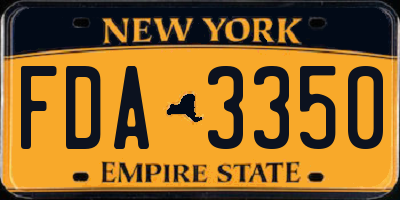NY license plate FDA3350