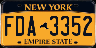 NY license plate FDA3352