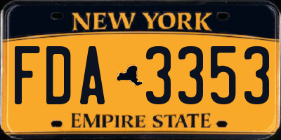 NY license plate FDA3353