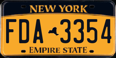 NY license plate FDA3354