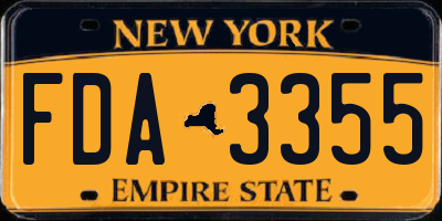 NY license plate FDA3355