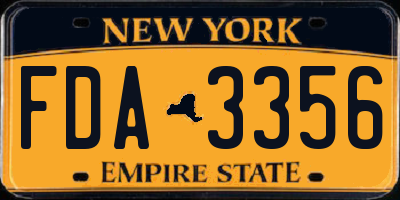 NY license plate FDA3356