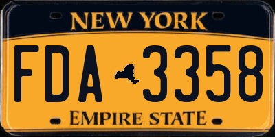 NY license plate FDA3358