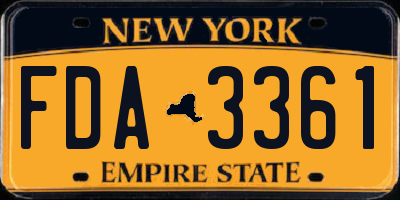 NY license plate FDA3361