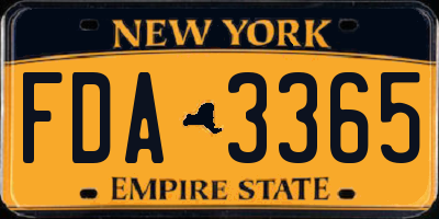 NY license plate FDA3365