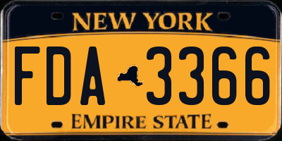 NY license plate FDA3366