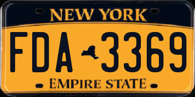 NY license plate FDA3369