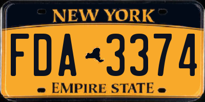 NY license plate FDA3374