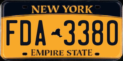NY license plate FDA3380