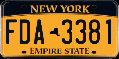 NY license plate FDA3381